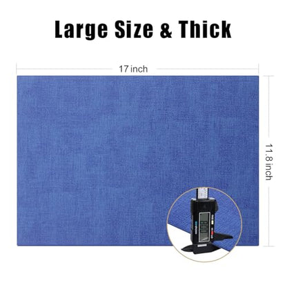 Homaxy PU Faux Leather Placemats for Dining Table, Set of 6, Sea Blue - color: Sea Blue