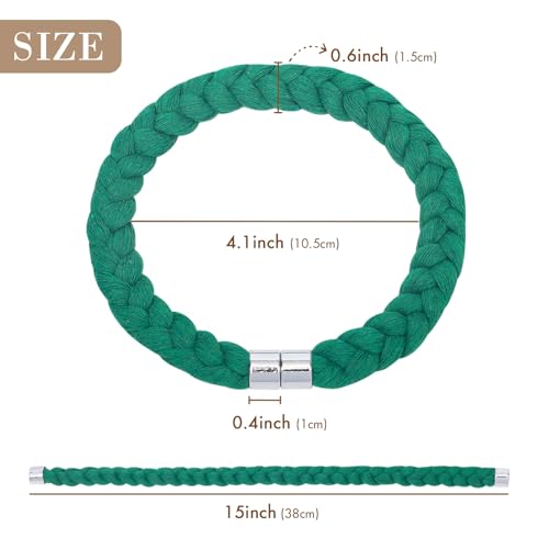NICEEC 4 Pack Natural Cotton Rope Magnetic Curtain Tiebacks Elegant Twisted Braid Style Drape Tie Backs Soft Hand-Woven Rope Curtain Holdbacks for Home & Office Window Draperies (Green-01) - color: Green-01, size: 4 Pack