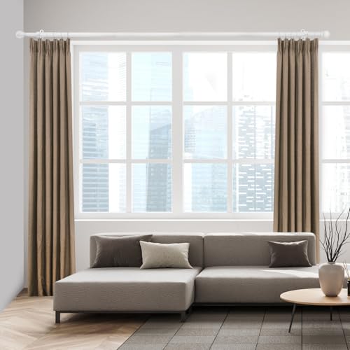 Curtain Rods for Windows 16-48", 6/8 In White Curtain Rod, 2 Pack - color: White, size: 48" - 6/8'' rod - 2 Pack