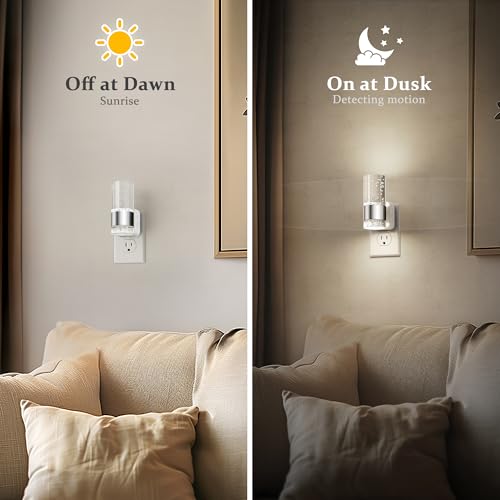 JandCase Night Light, Night Lights Plug into Wall, 2 Pack LED Nightlight - color: Silver