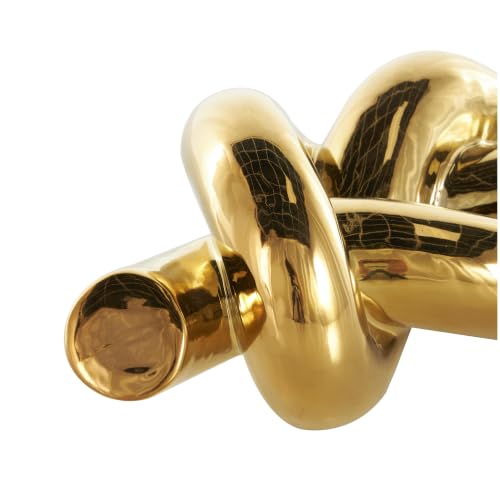 Deco 79 Ceramic Knot Sculpture, Sculpture 12" x 5" x 4", Gold - color: Gold, size: 12" x 5" x 4"