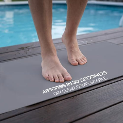 Homergy Bath Mat for Bathroom Non Slip, Quick Dry, 24x48 in, Grey - color: Gray, size: 24" x 48"