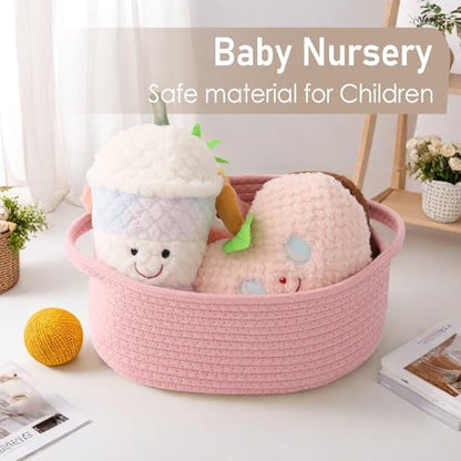 JMvicyroam Small Woven Basket, Empty Gift Basket, Pink/3 Pack - color: Pink, size: 3 Pack