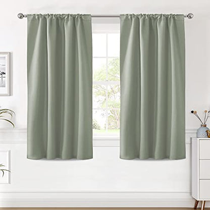 H.VERSAILTEX Blackout Curtains Thermal Insulated Window Treatment Panels Room Darkening Blackout Drapes for Living Room Back Tab/Rod Pocket Bedroom Draperies (2 Panels, Light Sage, 42 x 54 Inch) - color: Light Sage, size: 42"W x 54"L (Pack of 2)