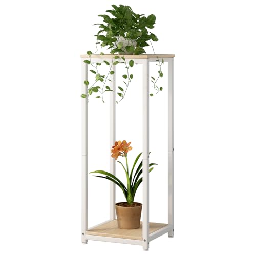 2 Tier Plant Stand Indoor Corner Tall Square Shape Plant Shelf