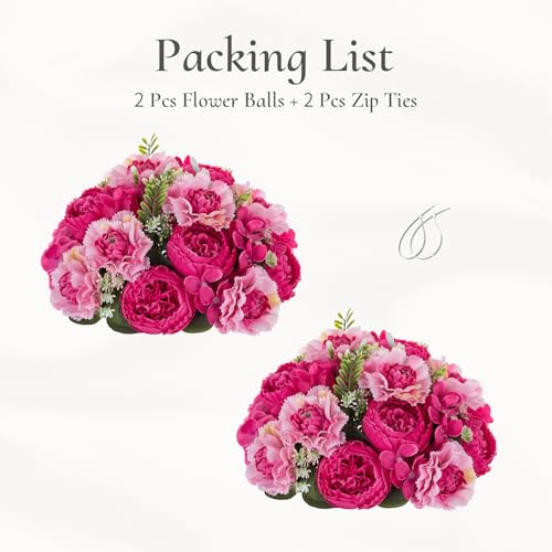 Flower Centerpieces for Wedding Tables: Hot Pink, Set of 2 - color: Hot Pink, size: 2 PCS