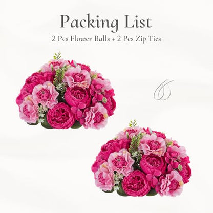 Flower Centerpieces for Wedding Tables: Hot Pink, Set of 2 - color: Hot Pink, size: 2 PCS