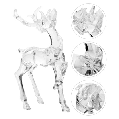 HOMSFOU 2Pcs Christmas Reindeer Decor Plastic Figurines 6.29X4.72X1.57In Tabletop Deer Ornaments for Holiday Party Home Office Window Display - size: 18.50X12.00X4.00CM