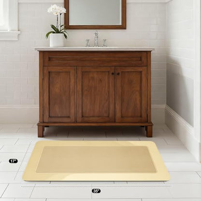 ArtyCozy Super Absorbent Stain Resistant Soft Bath Mat, Khaki, 17'' × 35'' - color: Khaki, size: 17''×35''