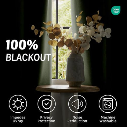 ChrisDowa Sage Green Blackout Curtains 72 Inches Long 2 Panels for Bedroom - color: Sage Green, size: 40"W x 72"L (Pack of 2)