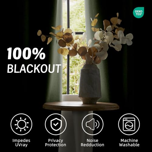 ChrisDowa Sage Green Blackout Curtains 80 Inches Long 2 Panels for Bedroom - color: Sage Green, size: 40"W x 80"L (Pack of 2)