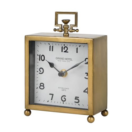 NIKKY HOME Small Gold Table Clock, Silent Classic Decorative Desk Clocks - size: Small