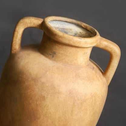 Ceramic Vase with 2 Handles, 11.41 Inch Rustic Farmhouse Vase - color: 103-2-11.4in