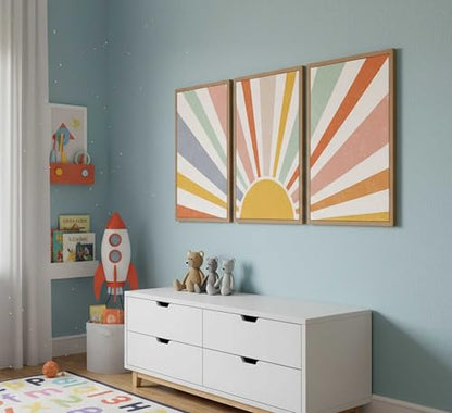 HLEOXPY 3 Pieces Nursery Boho Canvas Wall Art 16x24in Unframed - color: boho-Poster, size: 16x24in