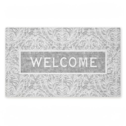 Stupell Industries Distressed Damask Welcome, 30 x 18 - color: Vintage Welcome Damask