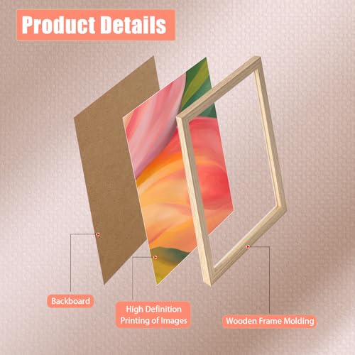 Framed Abstract Floral Canvas Wall Art 3 Pcs Botanical Decor 12x16 Inch
