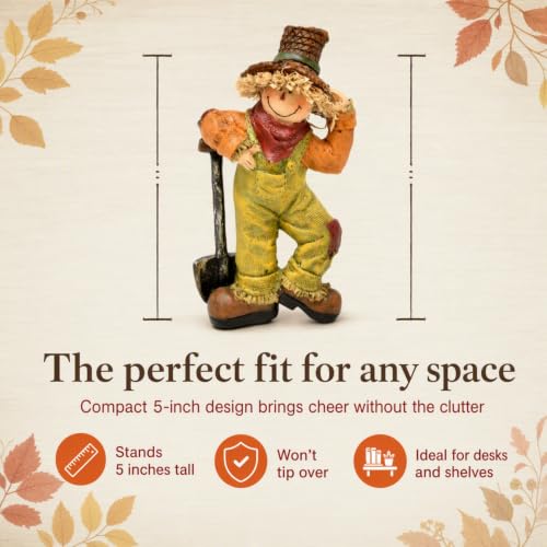 Thanksgiving Fall Scarecrows Table Decor Figurines with Pumpkins Set of 3
