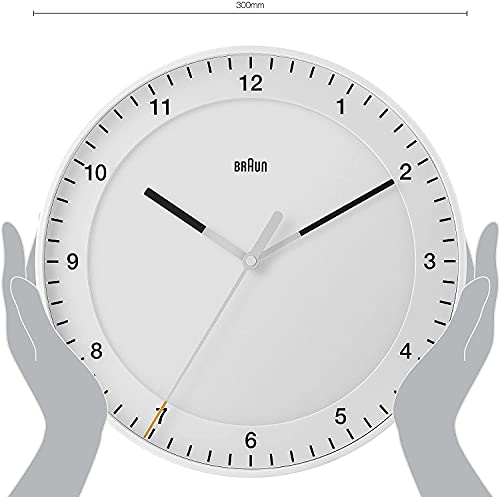 Braun Classic Mixed Analogue Wall Clock Home Gift Bundle with Silent Sweep Movement, Easy to Read, 30cm Diameter in Black + White, Model BC17B, BC17W (2 Pack) - size: 2 Pack Black/White