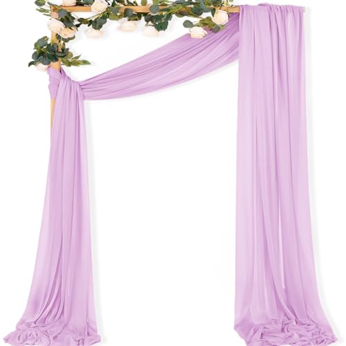 Sheer Gauze Wedding Arch Draping Fabric 29" x 20 FT 1 Panel Lilac - color: Lilac, size: 29"w x 240"l (Pack of 1)