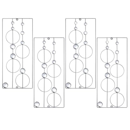 Hicarer 4 Pcs Abstract Silver Wall Art for Home Decoration Metal Bling