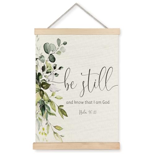 Supwhd Christian Wall Decor for Bedroom Living Room Office, Be Still and Know That I am God PSALM 46 Christian Wall Art Framed, 12x16 - color: Green, size: 16"L x 12"W