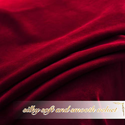 NICETOWN Burgundy Red Velvet Curtains 63 inch Long, 52" W x 63" L, 2 Panels - color: Burgundy Red, size: 52"W x 63"L (Pack of 2)