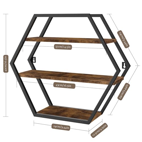 Hexagon Shelves for Wall, Decorative Hexagon Floating Shelves - size: Hexagon