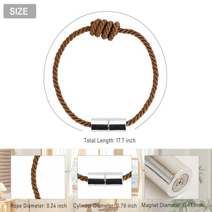 Curtain Tiebacks Magnetic Decorative Rope Tie Backs Holdbacks Contoeey - color: Khaki