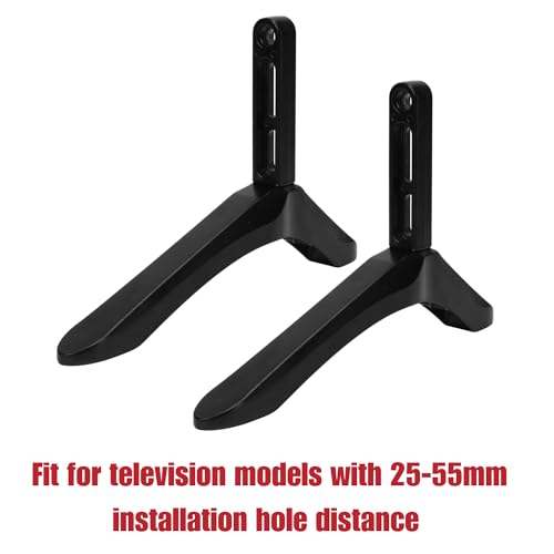 Universal TV Stand Base Fit for 32 to 65 Inches LCD LED TVs, Small Table Top Pedestal Monitor Riser, Steel Standing Legs Replacement, Desktop Mount Bracket with Holder, Screen Support for Home Use