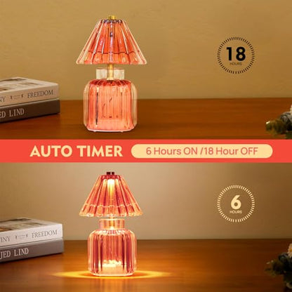 Small Battery Operated Lamp with Timer, Jelly Red - color: Jelly Red