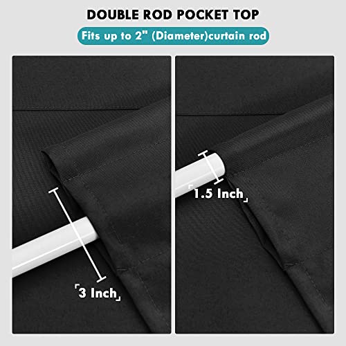 JIUZHEN Black Valance Curtains for Window 1 Panel, 60 x 18 Inches - color: Black, size: 60"W x 18"L (Pack of 1)