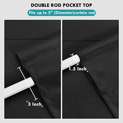 JIUZHEN Black Valance Curtains for Window 1 Panel, 60 x 18 Inches - color: Black, size: 60"W x 18"L (Pack of 1)
