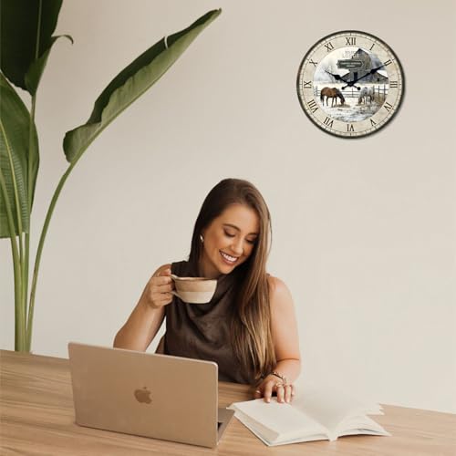 16 Inch Big Farmhouse Wall Clocks Battery Operated - color: Beige1, size: 16 Inch