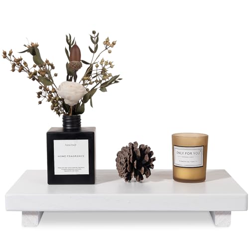 Wood Bathroom Tray Farmhouse Decor Kitchen Soap Holder, 11.8"x7" White - color: White, size: 11.8" x 7" x 1.6"