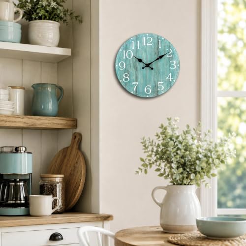 8 Inch Wall Clock, Silent Battery Operated Analog Clock, Teal - color: C-teal, size: 8"