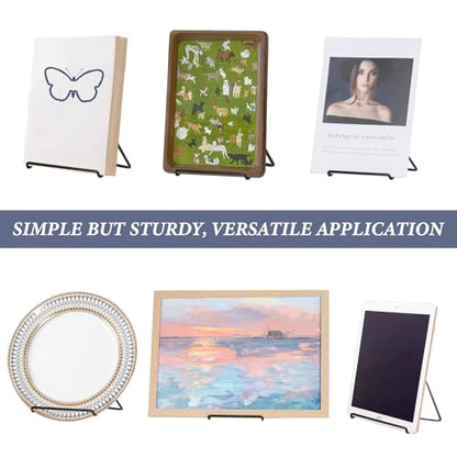 Artliving (2 Pack) Adjustable Iron Display Stand Easel Foldable Tablet Stand Holder,Displays Picure Frames,Photo,Cookbooks,iPad,Art Collection,Black - color: Black