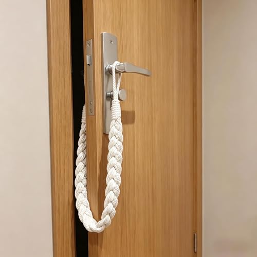Home Queen Hand Braided Curtain Tiebacks, Buckle Holdback Drapery Curtain Tie Back, 4 Rope Cotton Belt Curtain Tie with 4 Metal Hooks, Off White - color: Off White, size: 4PC