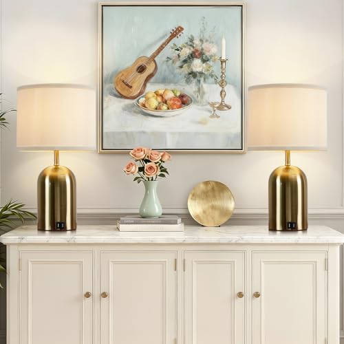 GyroVu Touch Control Table Lamps Set of 2, Gold Bedside Lamps for Bedroom - color: Gold 2