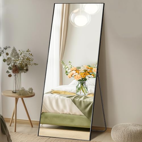 21"x64" Mirror Full Length, Upgraded Body Wall Mirrors - color: Black-rect, size: 64"L x 21"W