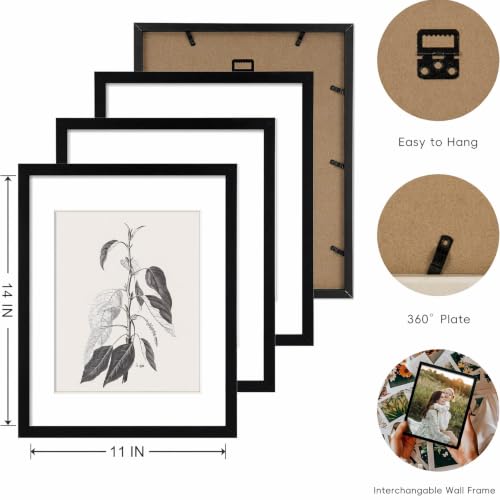 ArtbyHannah Framed Kitchen Wall Art, 11x14inch Botanical Gallery Wall Decor - size: 11x14 Inch