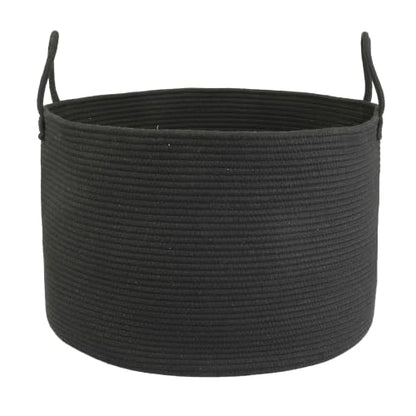 XUANGUO 66L Large Blanket Basket, Round Cotton Rope Basket, Black - color: black
