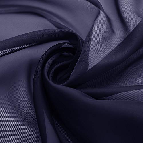 NICETOWN Scarf Sheer Curtain 216 Length - Window Topper Valance Voile Panel Classic for Sons/Boys/Seniors Room (60 Wide by 216 Long inches, 1 Piece, Dark Blue) - color: Dark Blue
