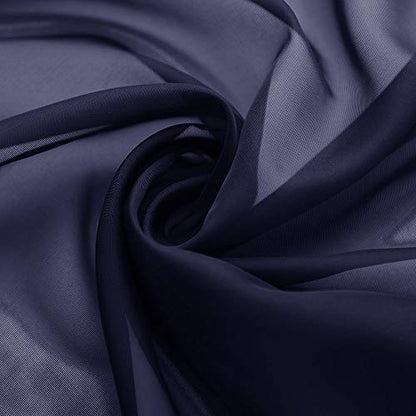 NICETOWN Scarf Sheer Curtain 216 Length - Window Topper Valance Voile Panel Classic for Sons/Boys/Seniors Room (60 Wide by 216 Long inches, 1 Piece, Dark Blue) - color: Dark Blue