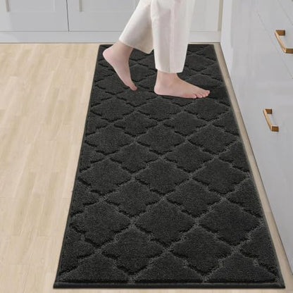 COSY HOMEER Soft Kitchen Floor Mats and Rugs Non Slip 20"x59",Black - color: Black, size: 20"X 59"