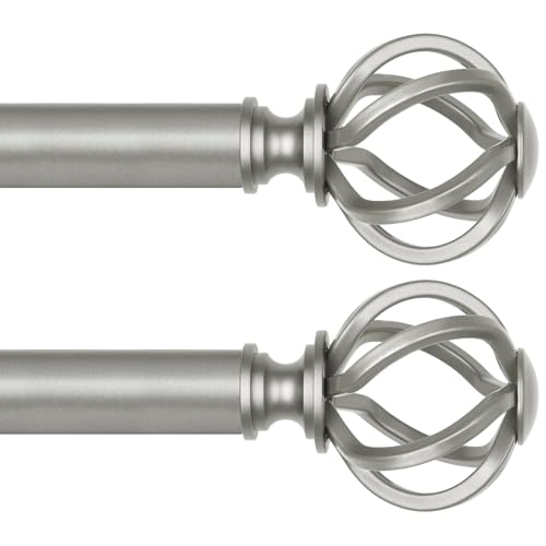USFOOK Curtain Rods for Windows 48 to 84, Antique Silver, 2 Pack - color: Antique Silver, size: 48-84"(2 pack)