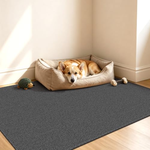 Waterproof 3x5 Small Area Rug Non Slip for Dogs Joint-Friendly, Black/Gray - color: Sky Black, size: 3' x 5' (Runner)
