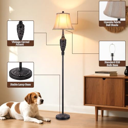 Sheetea 65’’ Floor Lamp for Living Room, Farmhouse Standing Lamp, Bronze - color: Bronze