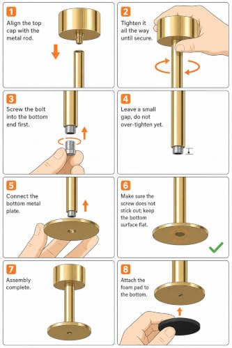 Gold Hurricane Taper Candle Holders,2 Sets(6 Pcs) Brass Candlestick Holders with Ribbed Glass Cylinder, Table Centerpiece Decor for Wedding, Party, Halloween,Christmas & Home Decoration