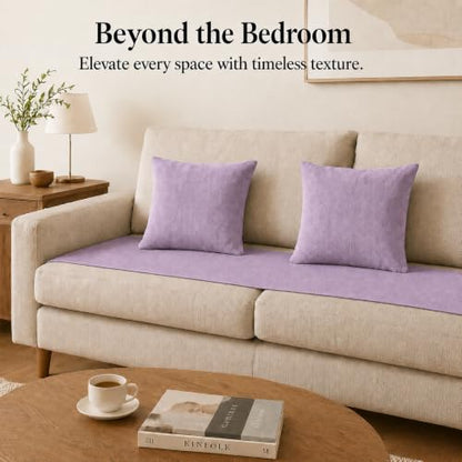 Solid Bed Runner Set,2 Pillow Covers,Dusty Lavender,70.9x19.7in - color: Dusty Lavender, size: Twin/Twin XL