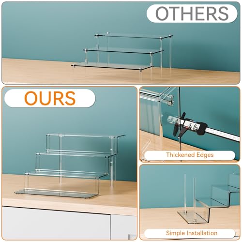 Yieach 4 Tier Clear Acrylic Display Risers,9 Inch Large Perfume Organizer,Colonge Stand and Cupcake Risers,Acrylic Tiered Display Stand for Figure,Funko Pop,Food,Candle,Fragrance Display,Cologne Shelf - size: 2.8 In Width-4 Tier